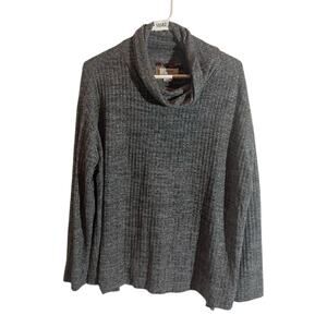 Maeve by Anthropologie Oversized Knit Sweater Turtleneck Sweater Boho Sz M GRAY